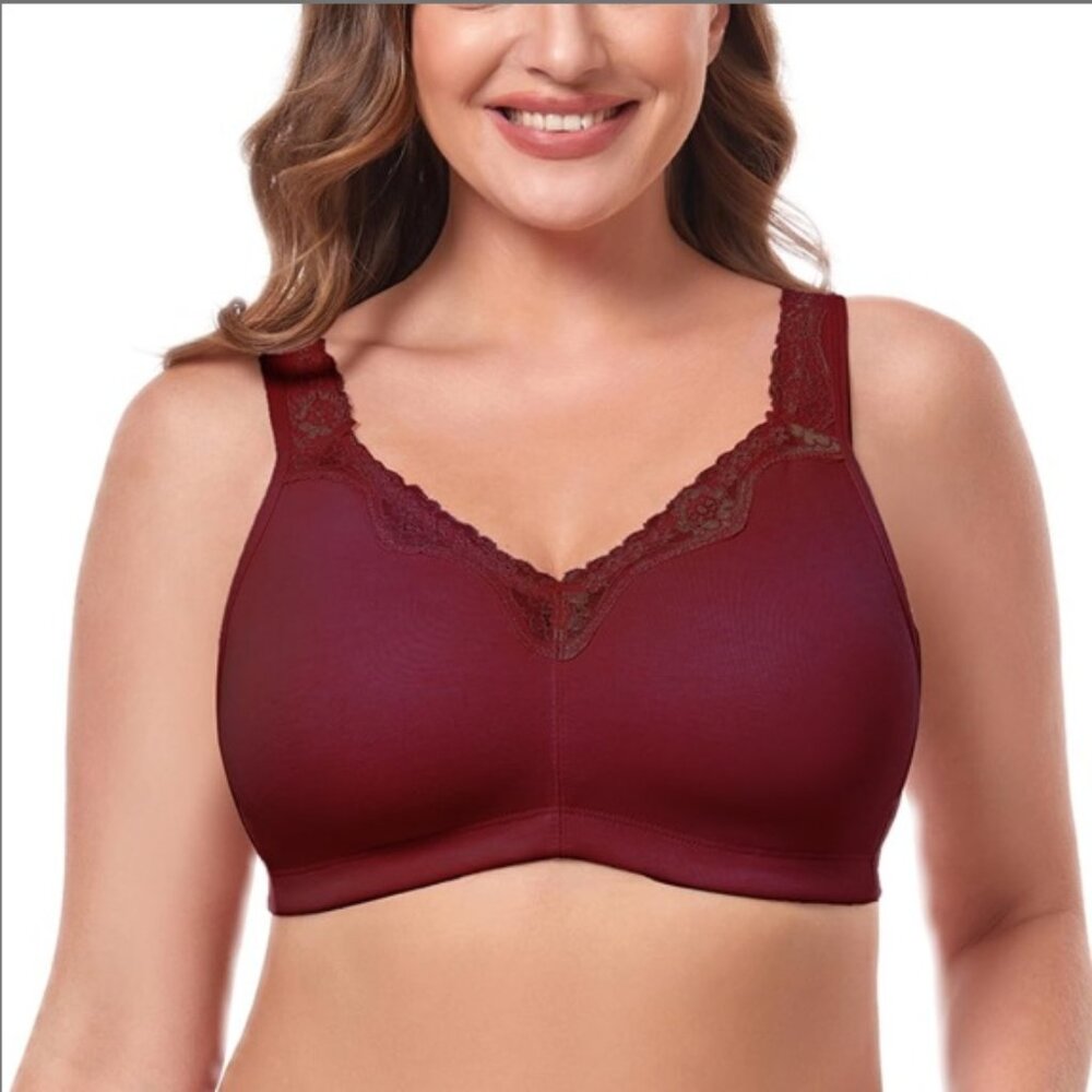 Plus Size Bra For Women's Minimizer Lace Underwire Full Coverage Bralette *42*
